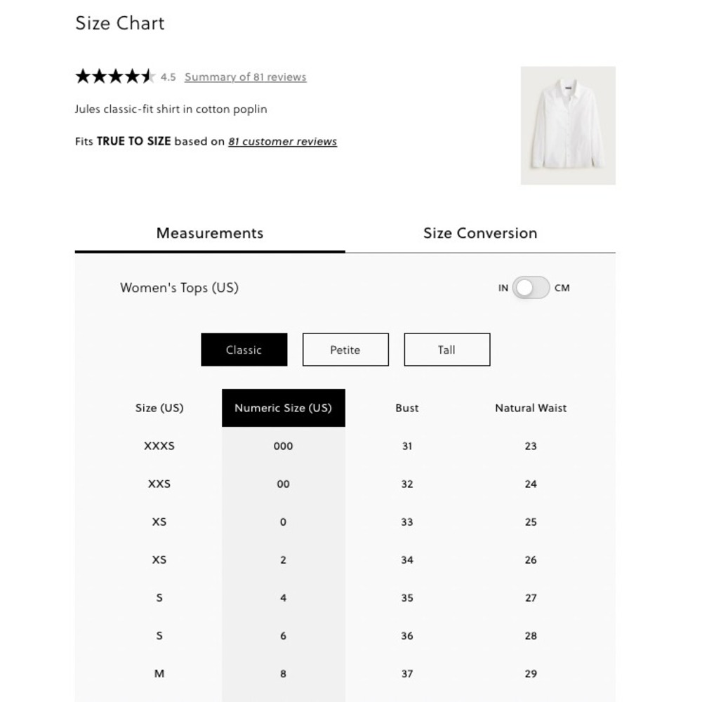 NEW J.Crew Cotton Jules Classic Fit Shirt in Cotton Poplin Women's Size 6 Preppy - Picture 3 of 10